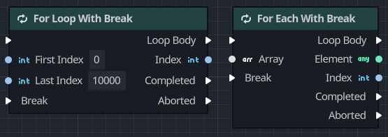 Example of ForLoop and ForEach with Break script nodes
